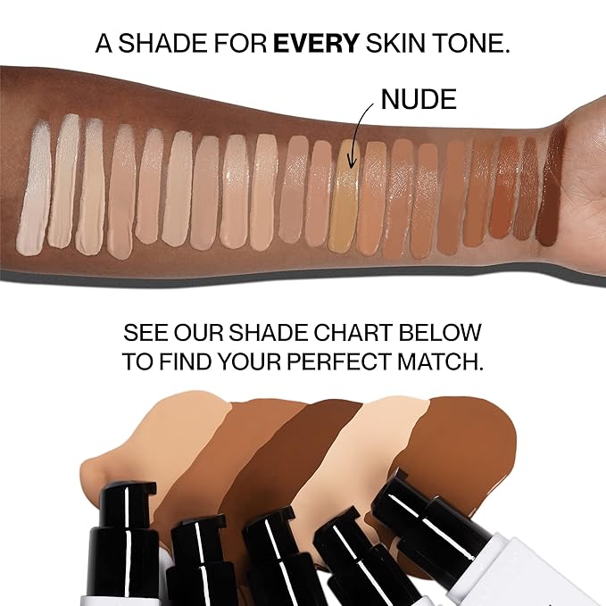 HIDE PREMIUM Liquid Foundation, Multi-Use Waterproof Foundation, Medium/Full Coverage Foundation, Shades for All Skin Types (See Shade Finder), Nude, 1 fl oz-Velvo Beauty