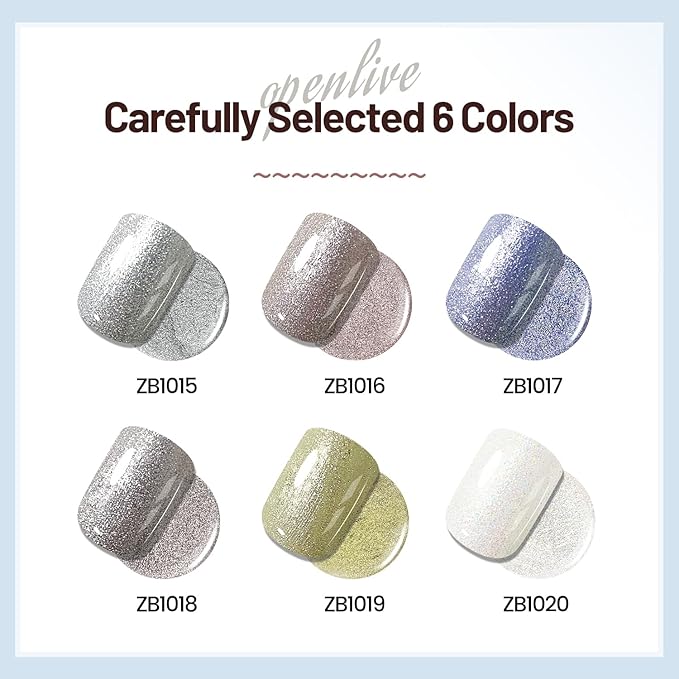 10ml Glitter Nail Polish Set 6 Colors Glitter Effect All Seasons Neutral Color Quick Dry Nail Polish Set for Women Salon DIY Nail Art-Velvo Beauty