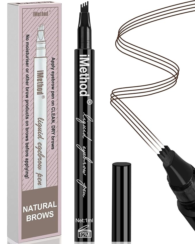 iMethod Eyebrow Pen - iMethod Eyebrow Pencil with a Micro-Fork Tip Applicator Creates Natural Looking Brows Effortlessly and Stays on All Day, Black/Brown-Velvo Beauty