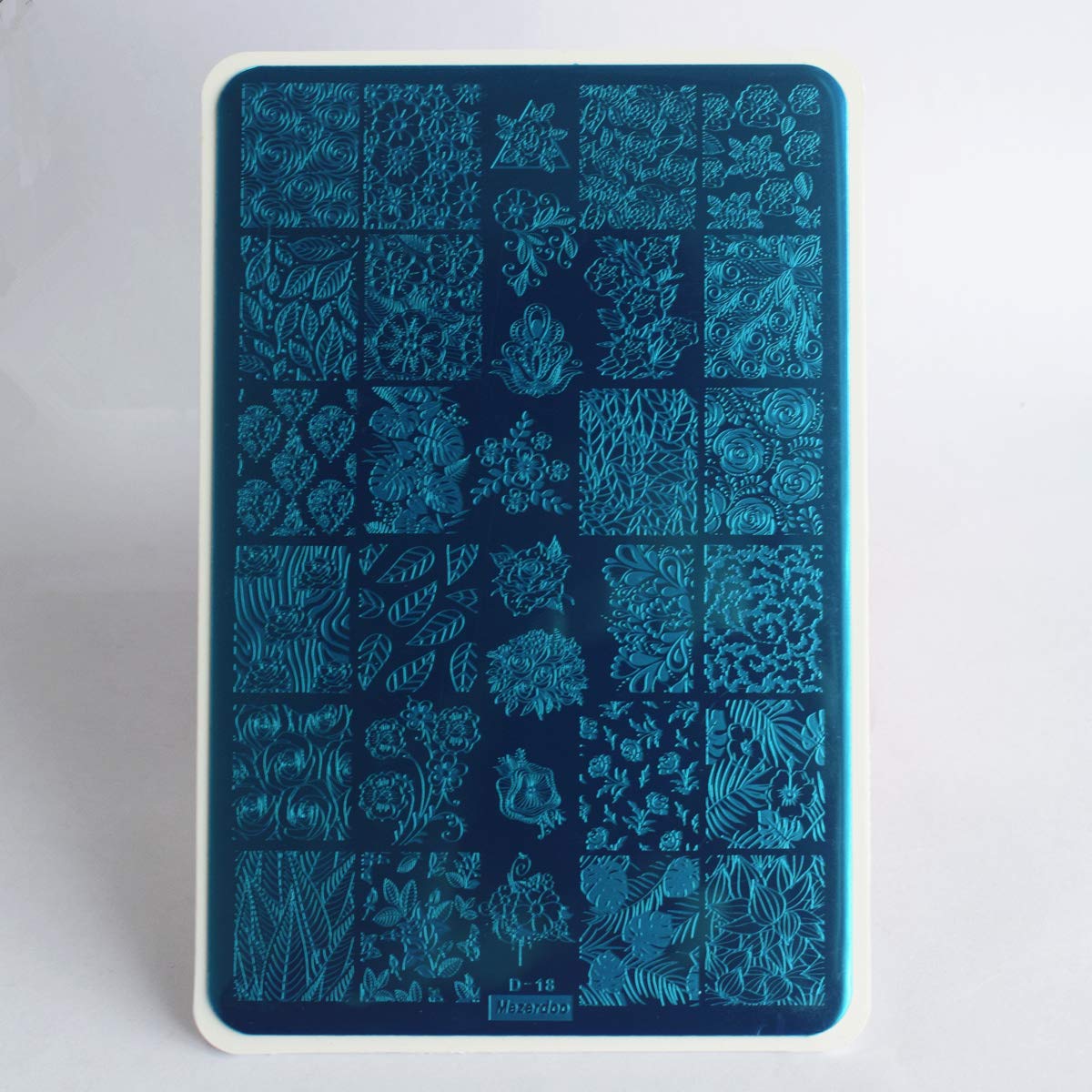 2Pcs Butterfly Rose Steel Nail Stamping Plates Flower Leaf Image Geometric Polish Stencil Accessories Tool 14.5×9.5cm Big Size Nail Art Template-Velvo Beauty