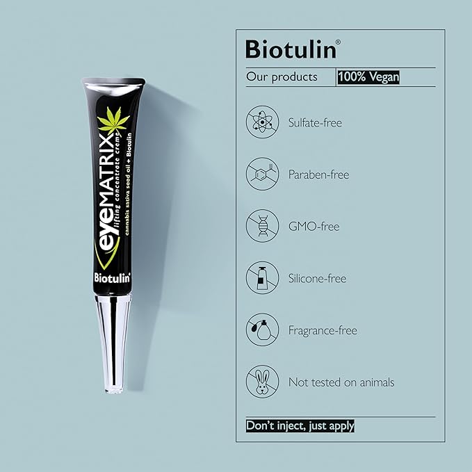 Biotulin - EyeMatrix 0.5 oz - Anti-wrinkle moisturizing cream with concentrated Spilanthol and Hyaluronic Acid - Smoothed eye contours, refreshed look, and reduced dark circles-Velvo Beauty