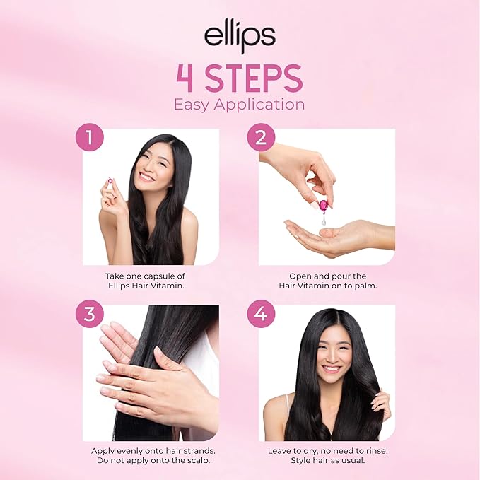 Hair Vitamin Smooth & Shiny - 50 Capsules, Heat Protectant Oil for Frizzy Hair - With Vitamin B5-Velvo Beauty