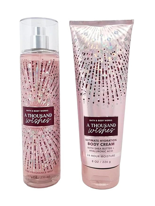 Bath & Body Works - Signature Collection - A Thousand Wishes- Gift Set- Fine Fragrance Mist & Ultra Shea Body Cream by Bath & Body Works-Velvo Beauty