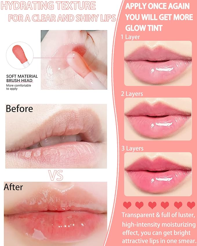 Plumping Lip Glow Oil,Hydrating Tinted Lip Oil Gloss,Glow Reviver Lip Oil,Long Lasting Moisturizing Clear Lip Plumper Oil Tint for Lip Care Dry Lip,Women's Day Makeup Gift for Women (#012 Rosewood)-Velvo Beauty