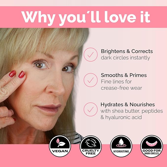 Elizabeth Mott Thank Me Later Under Eye Brightener & Primer – Hydrating Color Corrector for Dark Circles – Lightweight Concealer Base for Mature Skin, Medium Shade 5ml-Velvo Beauty