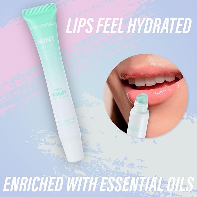 Expressions 12pc Lip Oil Set - Flavored Lip Oils Value Pack, Hydrating Lip Oils w/Squeeze Tube Application, Moisturizing Lip Oil Collection for Everyday Lip Care and Lip Repair (FRUITS)-Velvo Beauty