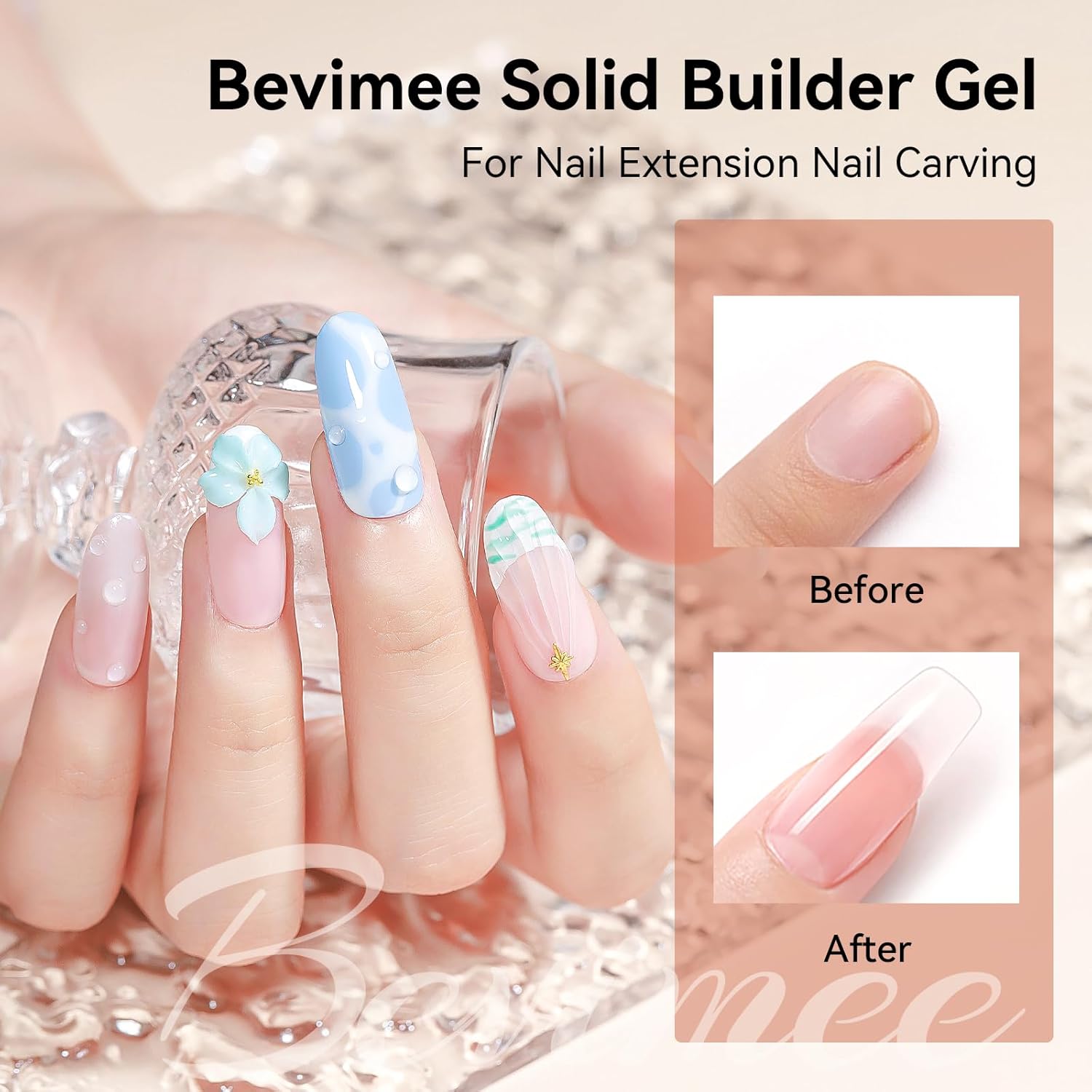 Solid Builder Gel and 15g Rhinestones Glue, Sculpting Gel for Nail Art Clear Non-Stick Hand For Modeling, Sculpture, Nails Extension UV/Led Manicure DIY At Home-Velvo Beauty