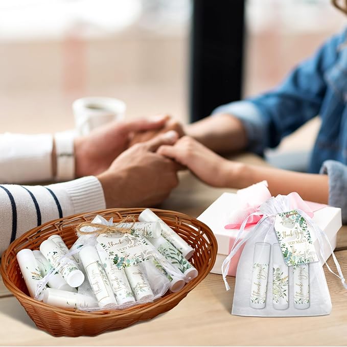 50 Set Employee Appreciation Gifts Bulk Baby Shower Favors Lip Balms Bulk Thank You Gifts Wedding Bridal Shower Bachelorette Gifts Prizes for Guests Women Teacher Coworker Nurse(Eucalyptus)-Velvo Beauty