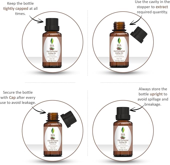 SVA Coffee Essential Oil – 1/3 Fl Oz – 100% Natural Coffee Oil - for Diffuser, Hair Care, Face, Skin Care, Aromatherapy, Scalp and Body Massage, Soap and Candle Making-Velvo Beauty