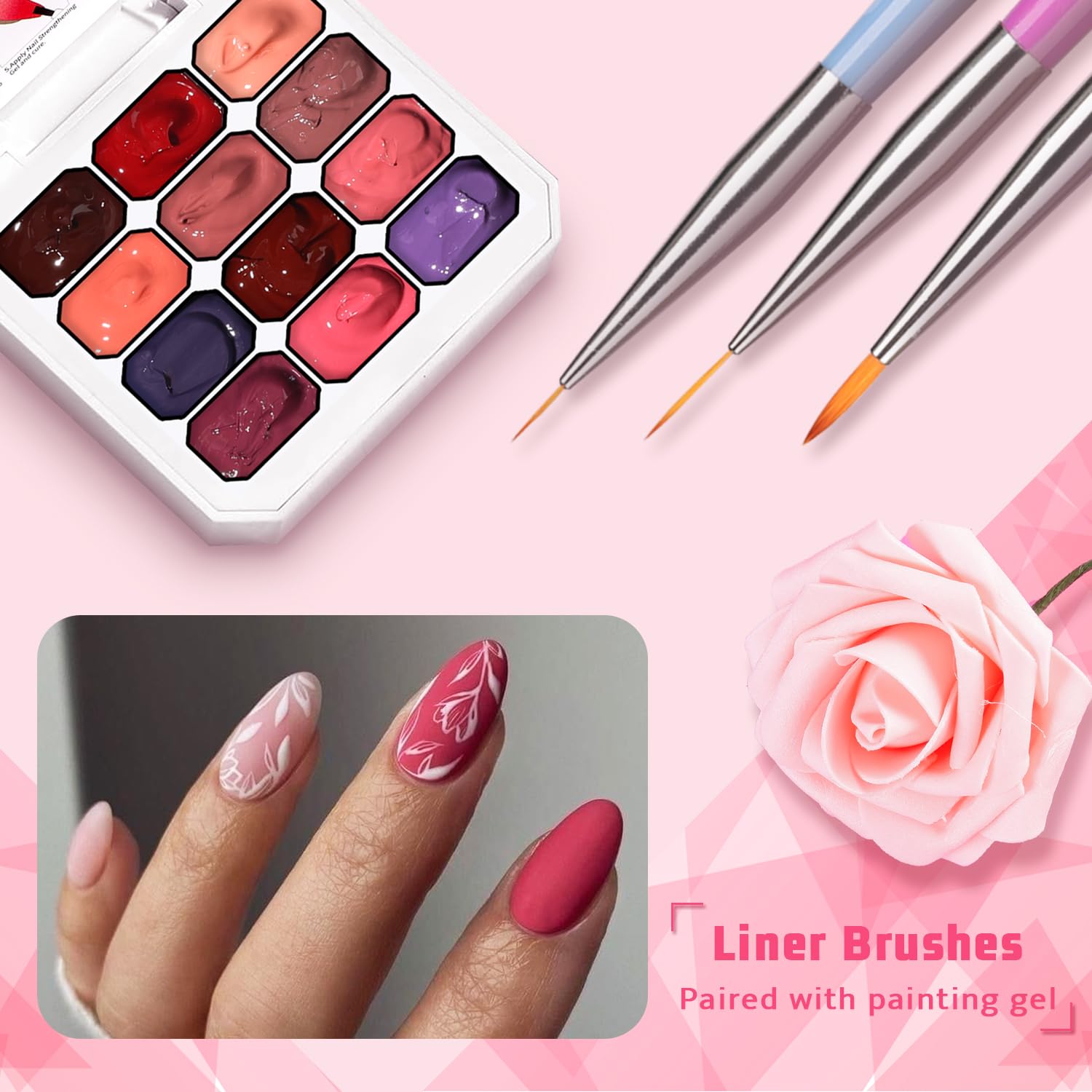 Sponge Pat Paint Nail Gel, Ombre Nails Gradient Gel Nail Blush Blooming Aura Nails Drawing Stripper Floral Painting DIY Nail Art, No Wipe, UV/LED Curing (12 Colors N)-Velvo Beauty