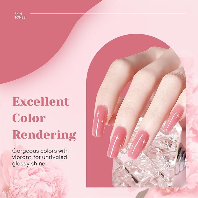 JEWHITENY 14 PCS Poly Nail Gel Kit Poly Extension Gel Kit Starter Kit With Slip Solution Professional Extension Set With LED Lamp Nail Art Design Beginner All In One-Velvo Beauty