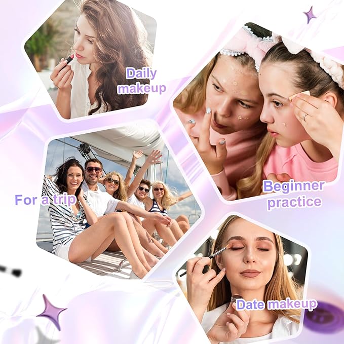 Color Nymph Travel Makeup Palette with Mulit-Colors Eyeshadows,Concealer, Body Glitter,Lip Glosses,Blush,Highlighter,Makeup Applicators And Mirror-Velvo Beauty