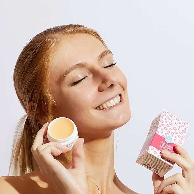 Fizz & Bubble Overnight Lip Icing Treatment with Vitamin E, Shea Butter, Hyaluronic Acid, Beeswax & More - Coconut & Peach - 0.5 Fl Oz-Velvo Beauty