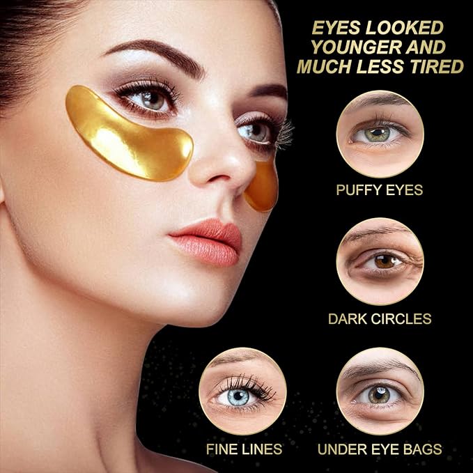 Under Eye Mask,20 pairs 24K Collagen Eye Pads,Under Eye Patches Skincare for Anti Aging,Anti Wrinkle,Reducing Eye Puffiness,Dark Circles-Velvo Beauty