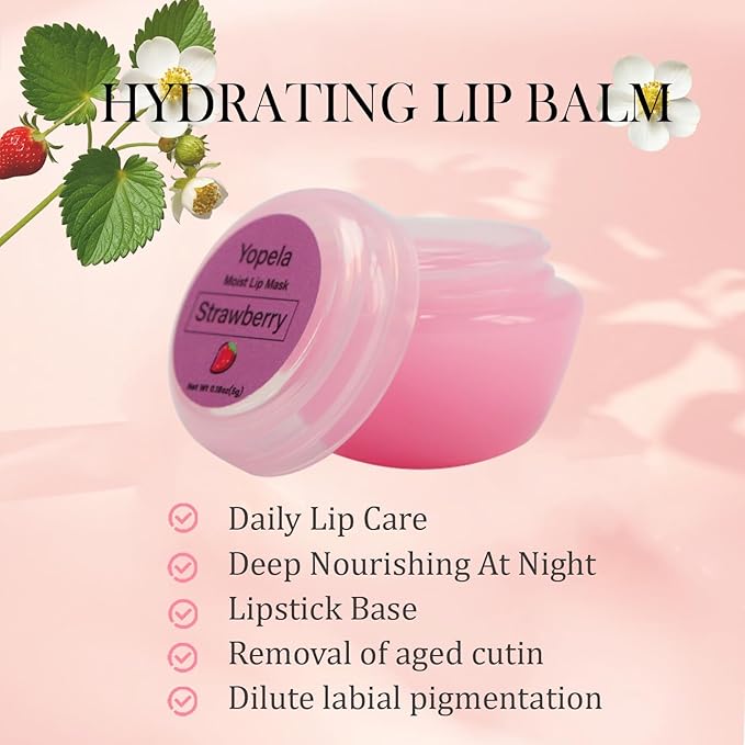 6 Pack Cute Lip Mask Sleeping Overnight for Dry Lips with Coconut Oil and Beeswax -Smoothing Hydrating Softening Plumoing Moisturizing with Small Lip Brush 6 Flavors 0.18 oz-Velvo Beauty