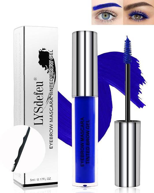 Tinted Eyebrow Mascara Gel- 1Pcs Long-lasting Waterproof Smudge-proof Blue Brow Glue Colored Liquid Mascara,Tinted Brow Filler Curling Mascara, Women's Day Eye Makeup Gift for Women Girl-07-Velvo Beauty