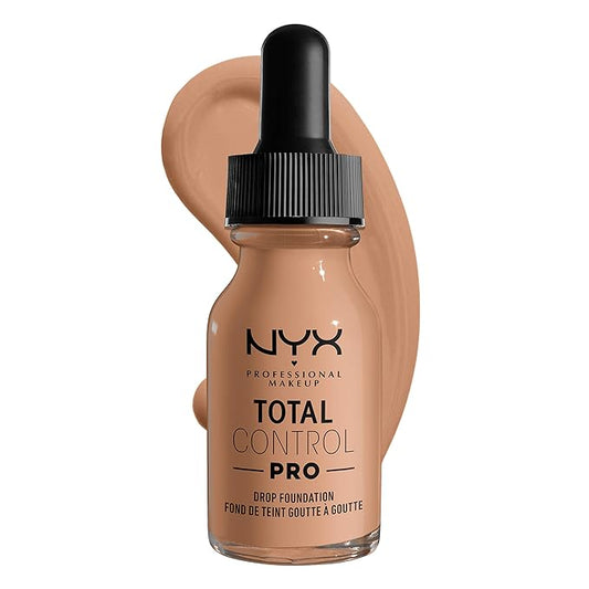 NYX PROFESSIONAL MAKEUP Total Control Pro Drop Foundation, Skin-True Buildable Coverage - Medium Buff-Velvo Beauty