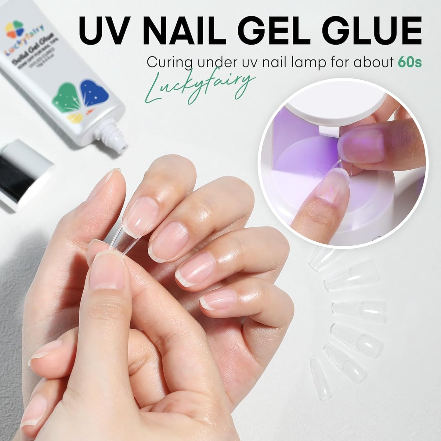 40ml Super Strong Nail Glue Soft Solid Gel Nail Glue for Press Ons Acrylic Nails, Mess Free, Lamp Curing Needed, Durable & Long-Lasting-Velvo Beauty