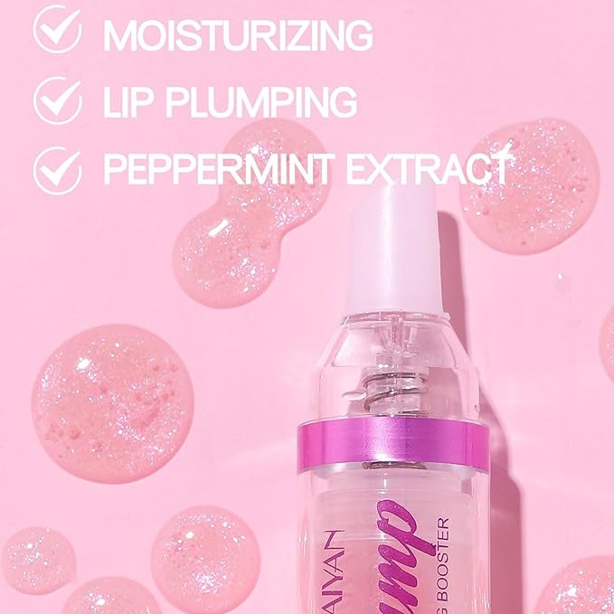 Lip Plumping Booster, Plumping Lip Oil with Chili Extract, Plump & Pout Lip Plumper, Slightly Spicy Lip Plumping Gloss, Fuller Lips Instantly, Hydrating, High-Shine-Velvo Beauty