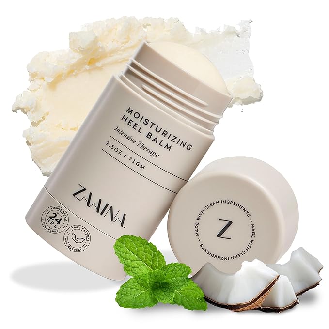 ZAAINA Intensive Heel Balm Stick for Cracked Heels – Natural Foot Balm for Dry Feet, Calluses & Rough Skin – Moisturizing Heel Softener with Shea Butter, Tea Tree & Peppermint – 2.5oz Twist-Up Tube-Velvo Beauty