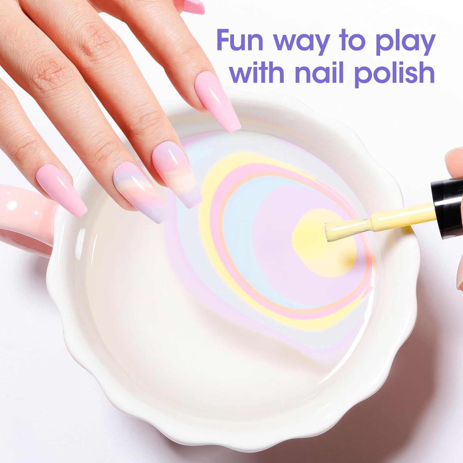 Gellen Pastel Regular Nail Polish Non Gel, Fast Air Drying Spring Summer Nail Polish No UV Light Needed Macaron 6 Colors Nude Pink Purple Blue Green Yellow Set for Women Manicure Home Salon, Hema Free-Velvo Beauty