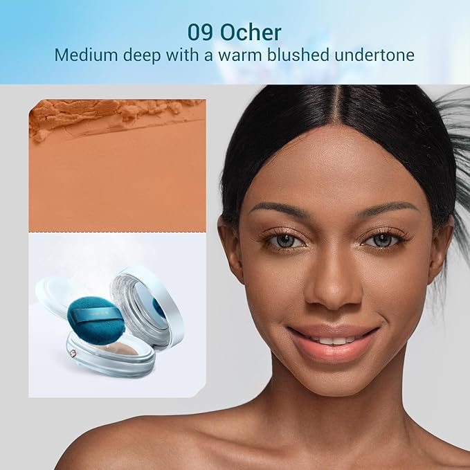 FLORASIS Breathable Loose Setting Powder, Flawless Jade Lightweight Long-Lasting Makeup Powder for Face (09 Ocher)-Velvo Beauty