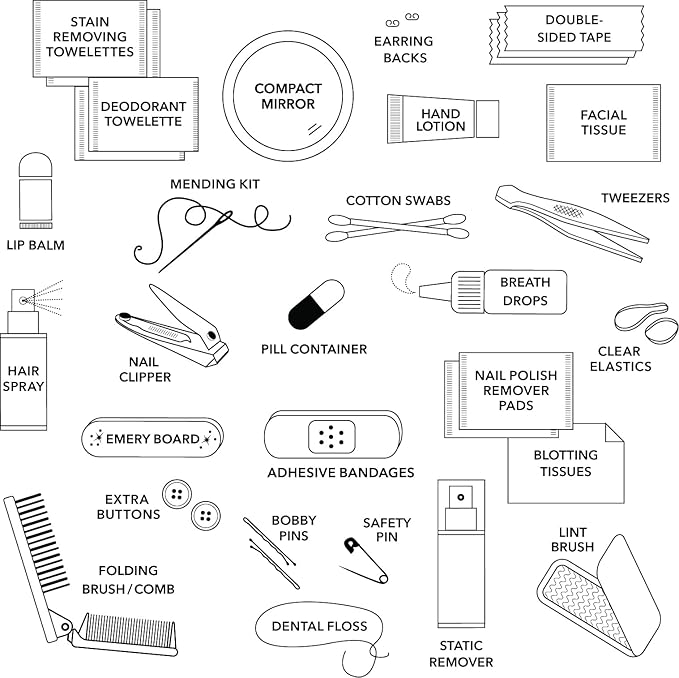 Pinch Provisions Shemergency Kit for Her, 40 Emergency Essential Items, Compact, Multi-Functional Pouch, Gift for Women, Birthday, Bachelorette Parties, and More!-Velvo Beauty