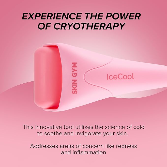 SKIN GYM CryoGel Pink Roller, Cooling Facial Tool for Puffiness and Skin Firming-Velvo Beauty
