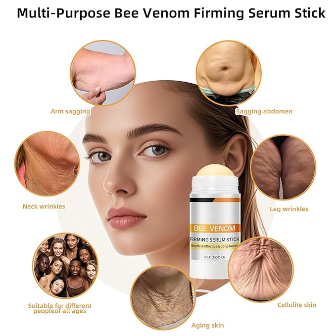 Bee Venom Firming Serum Stick, 2PCS Anti-Aging Face Cream, Lifts and Tightens the Skin, Hydrating, Lifting & Restoring Skin Elasticity, Bee Venom Body Tightening Cream for Women & Men-Velvo Beauty