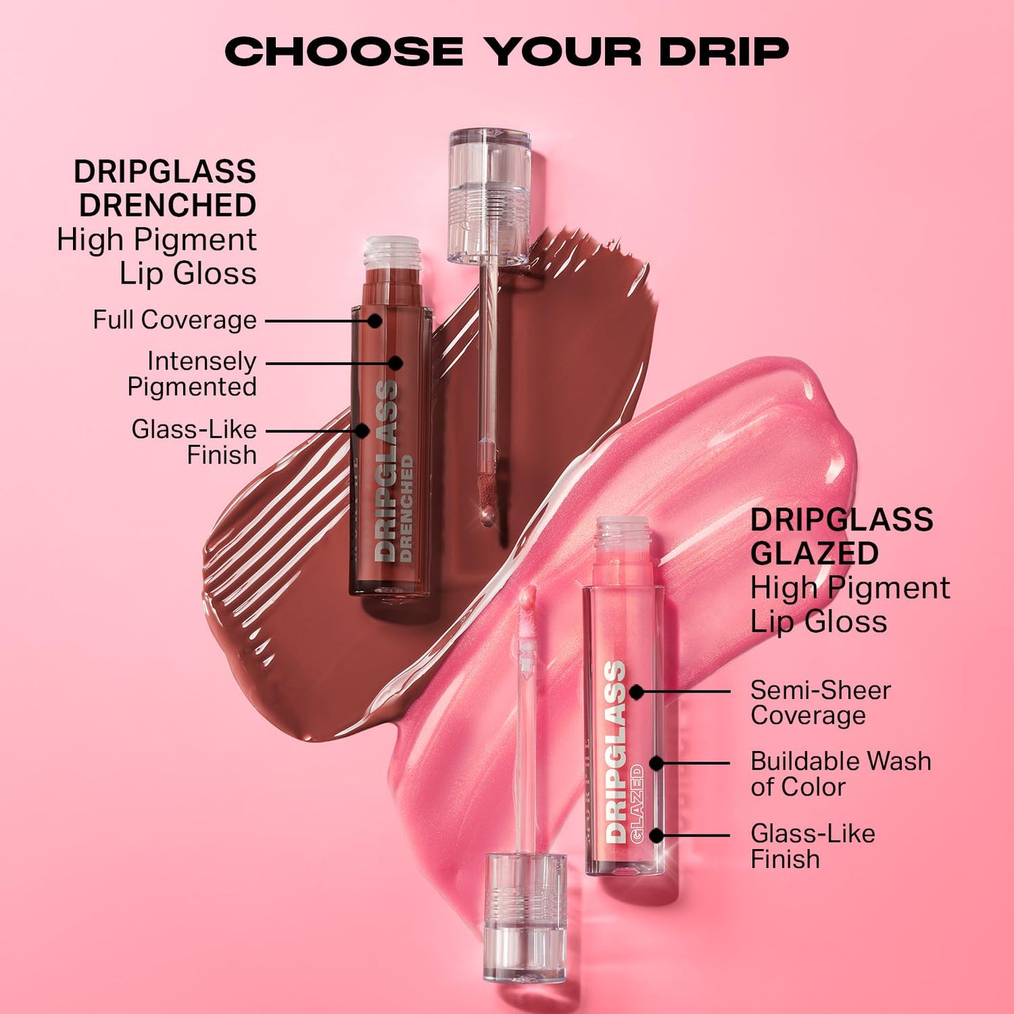 MORPHE Dripglass High Shine Lip Gloss - Glazed, Semi-Sheer & Nourishing Lip Makeup - Buildable Formula Infused with Plant-Derived Squalane & Vitamin E - Unbreakable Brick (0.13 oz)-Velvo Beauty