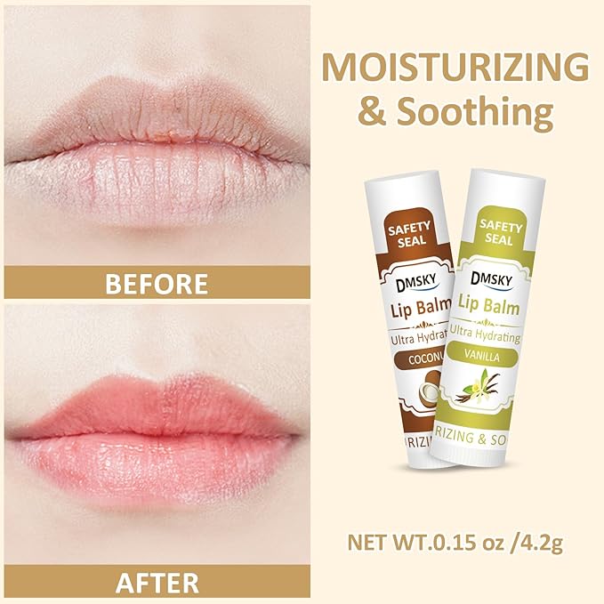 DMSKY 30 Pack Lip Balm, Natural Lip Balm Bulk with Vitamin E and Coconut Oil, Moisturizing Soothing Chapped Lips-15 Flavors-Velvo Beauty