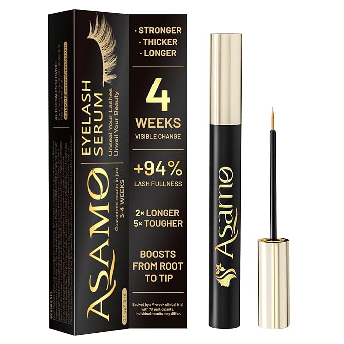 Eyelash Growth Serum – 15 Plant Extracts for Longer, Denser & Robust Lashes,Boosts Natural Lash Development,eyelash serum,Enhance Natural Beauty, Hypoallergenic Oil Free,lash growth serum（Black-Gold）-Velvo Beauty
