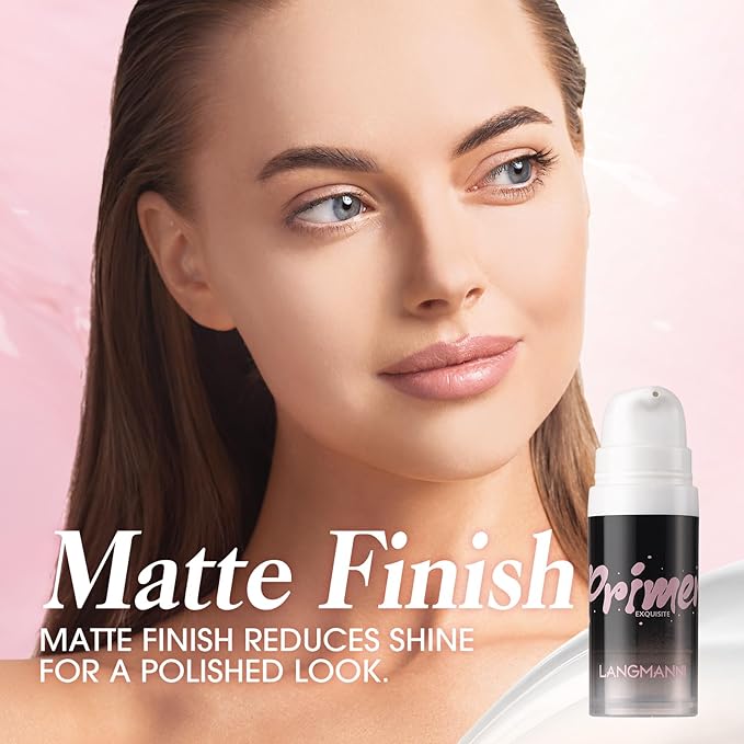 LANGMANNI Matte Grip Face Primer, Transparent Skin Perfecting Hydrating Primer,Unique Smooth Gel-Based Primer Essential For Longlasting Perfection Face Makeup (0.33 Fl Oz, 2)-Velvo Beauty