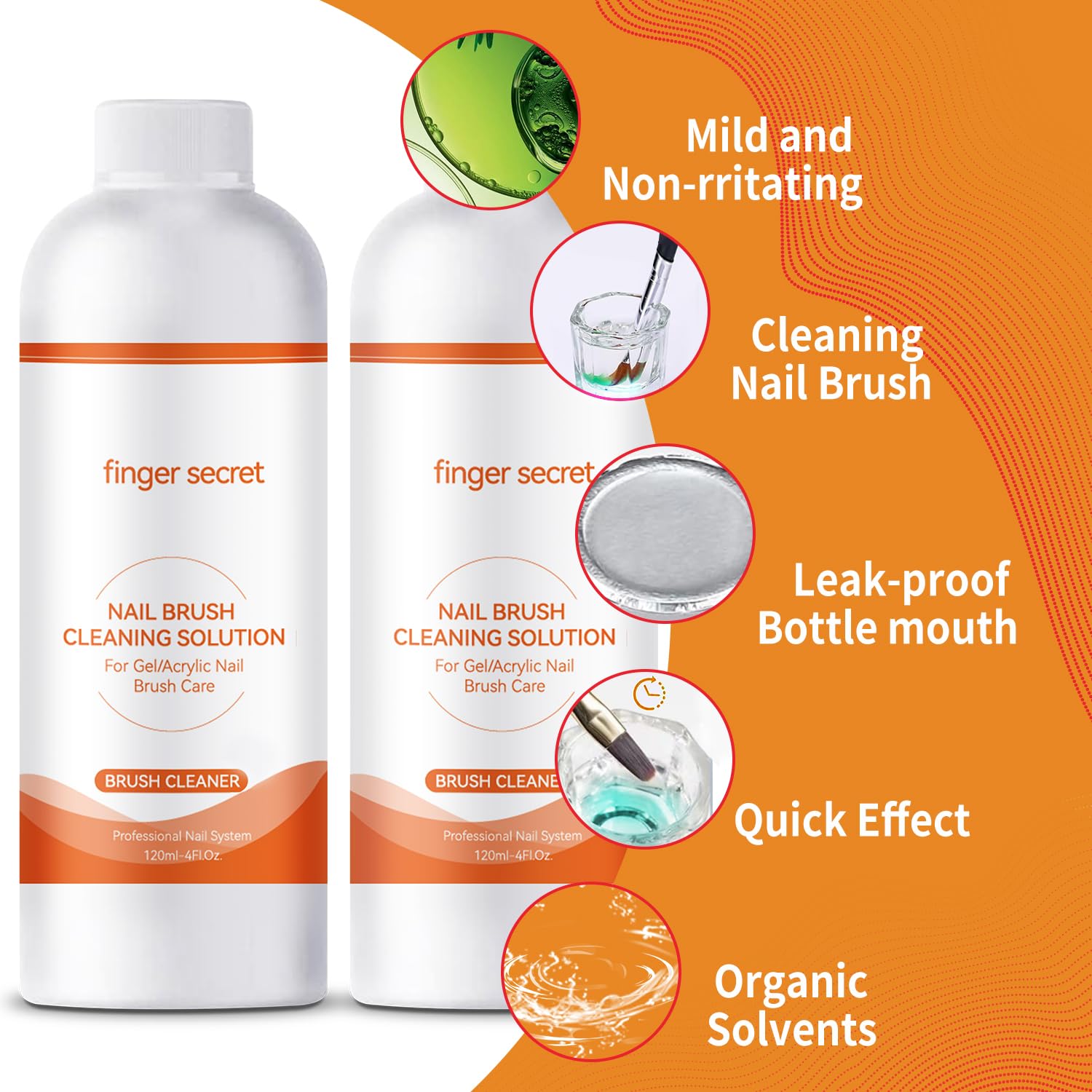 Nail Brush Cleaner & Restorer Nail Brush Clean Solution Quickly Clean Nail Brushes Gel Nail Brush Cleaner Kit with Glass Cup Nail Cleaning pads for DIY Salon at Home 4 Fl.Oz-Velvo Beauty