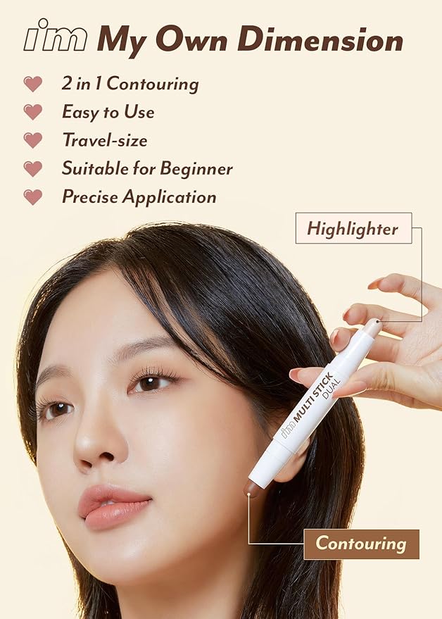 I'M MEME I'm Multi Stick Dual | Two Shade Shading and Highlighting Matte Finish | Suitable for Beginners Portable Size | 002 Cool Contouring-Velvo Beauty