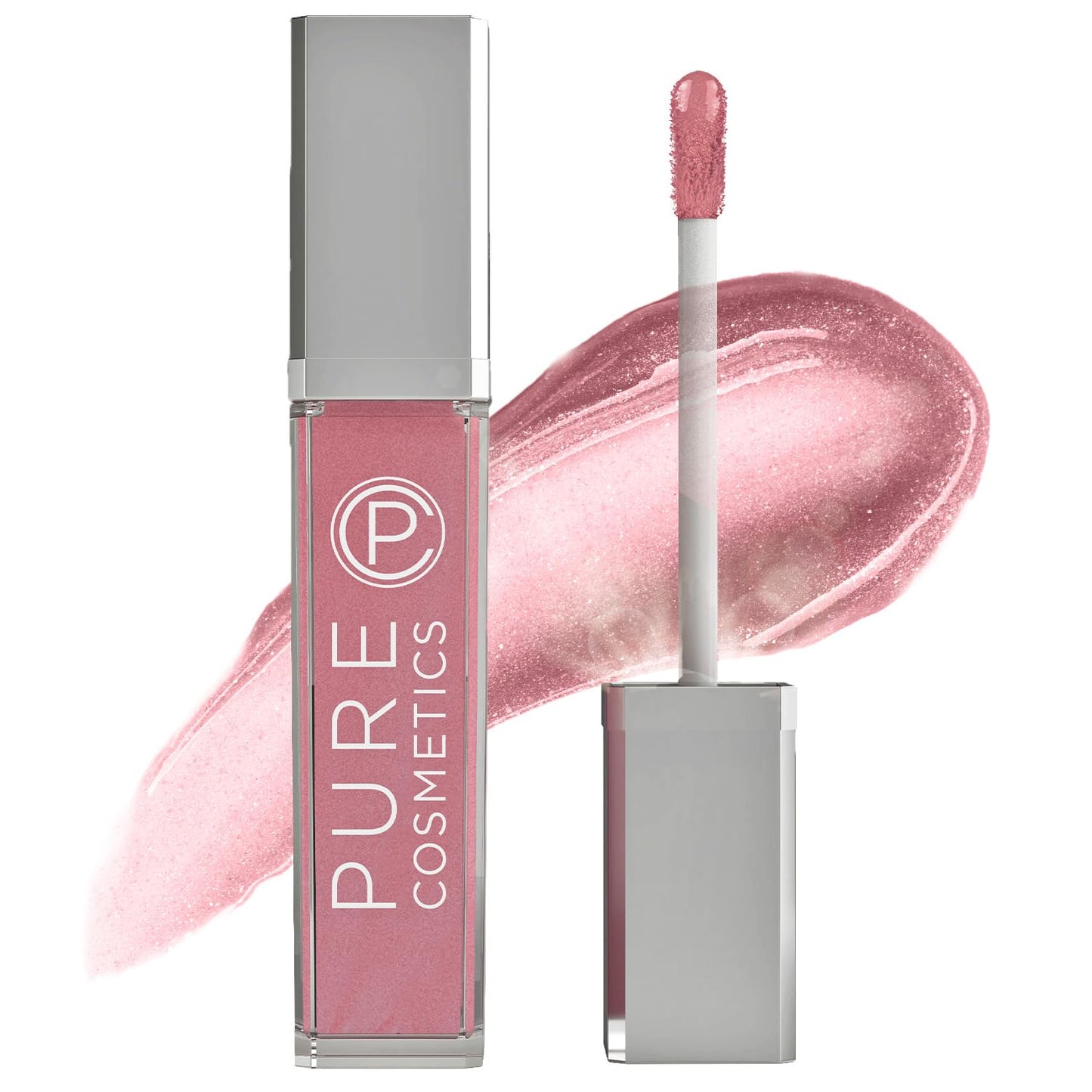 Pure Cosmetics Pure Illumination Lip Gloss - LED-lit Applicator w/Side Mirror - Non-Sticky, Moisturizing & Hydrating Lip Glosses - Soothes & Protects Dry Chapped Lips (Pouty Pink)-Velvo Beauty