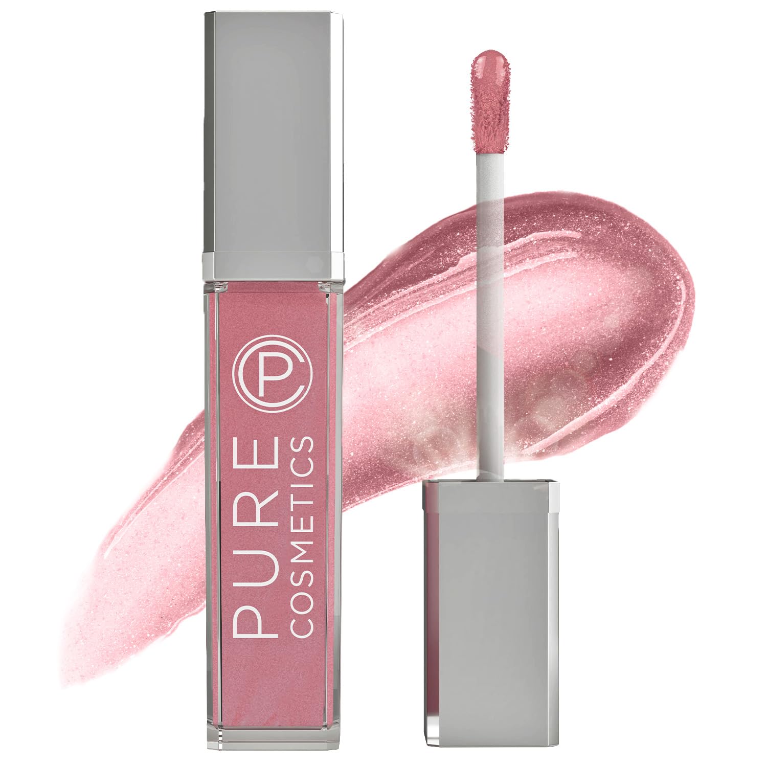 Pure Cosmetics Pure Illumination Lip Gloss - LED-lit Applicator w/Side Mirror - Non-Sticky, Moisturizing & Hydrating Lip Glosses - Soothes & Protects Dry Chapped Lips (Pouty Pink)-Velvo Beauty