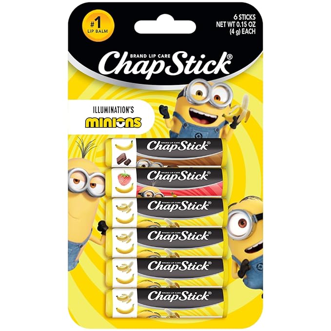 ChapStick Lip Balm Sets, Minions Banana-Nana + Variety Banana Pack (6 Sticks), Party Favors for Kids, 0.15 Oz Ea-Velvo Beauty