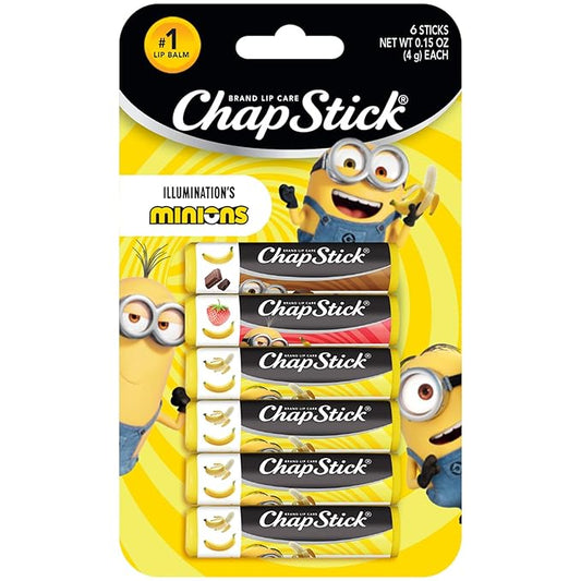 ChapStick Lip Balm Sets, Minions Banana-Nana + Variety Banana Pack (6 Sticks), Party Favors for Kids, 0.15 Oz Ea-Velvo Beauty