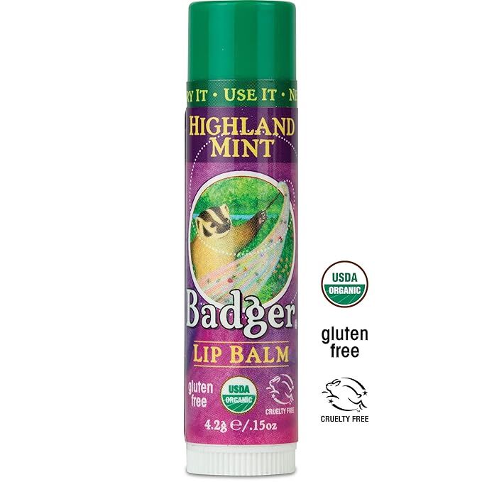 Badger Highland Mint Classic Lip Balm - 0.15oz Stick-Velvo Beauty