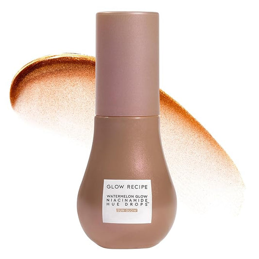 Glow Recipe Hue Drops - Mini Tinted Face Serum - Bronzing Drops to Brighten & Hydrate - Skincare Makeup Primer & Liquid Highlighter to Blur Pores for a Radiant, Even Skin Tone - Sun Glow (15ml)-Velvo Beauty