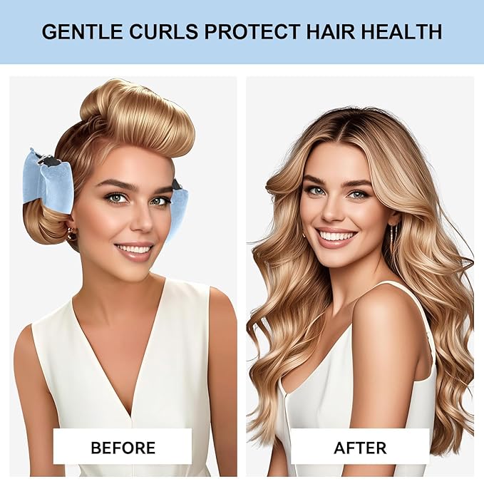 Togayu Heatless Curls Overnight Set - Jumbo Overnight Hair Curlers to Sleep In, Soft Velvet Hair Rollers for Women, No Damage Curls Styling Tools 3pcs-Velvo Beauty