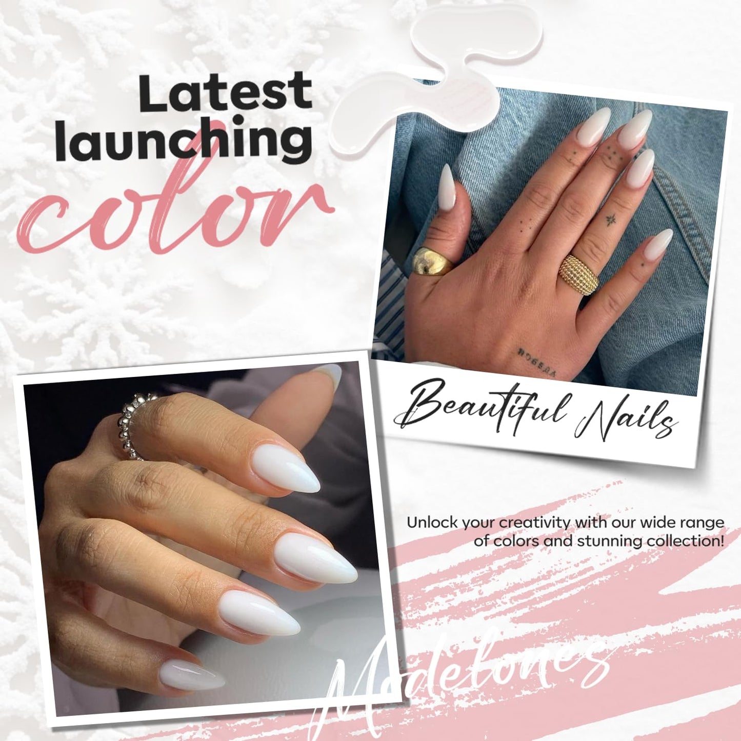 modelones Milky White Nail Polish, 15 ml Jelly Milky White Sheer Clear Nail Polish, Quick Dry Nail Lacquer Strengthener Long Last Nail Art DIY Manicure Gift for Women Girls 0.5 Fl Oz-Velvo Beauty