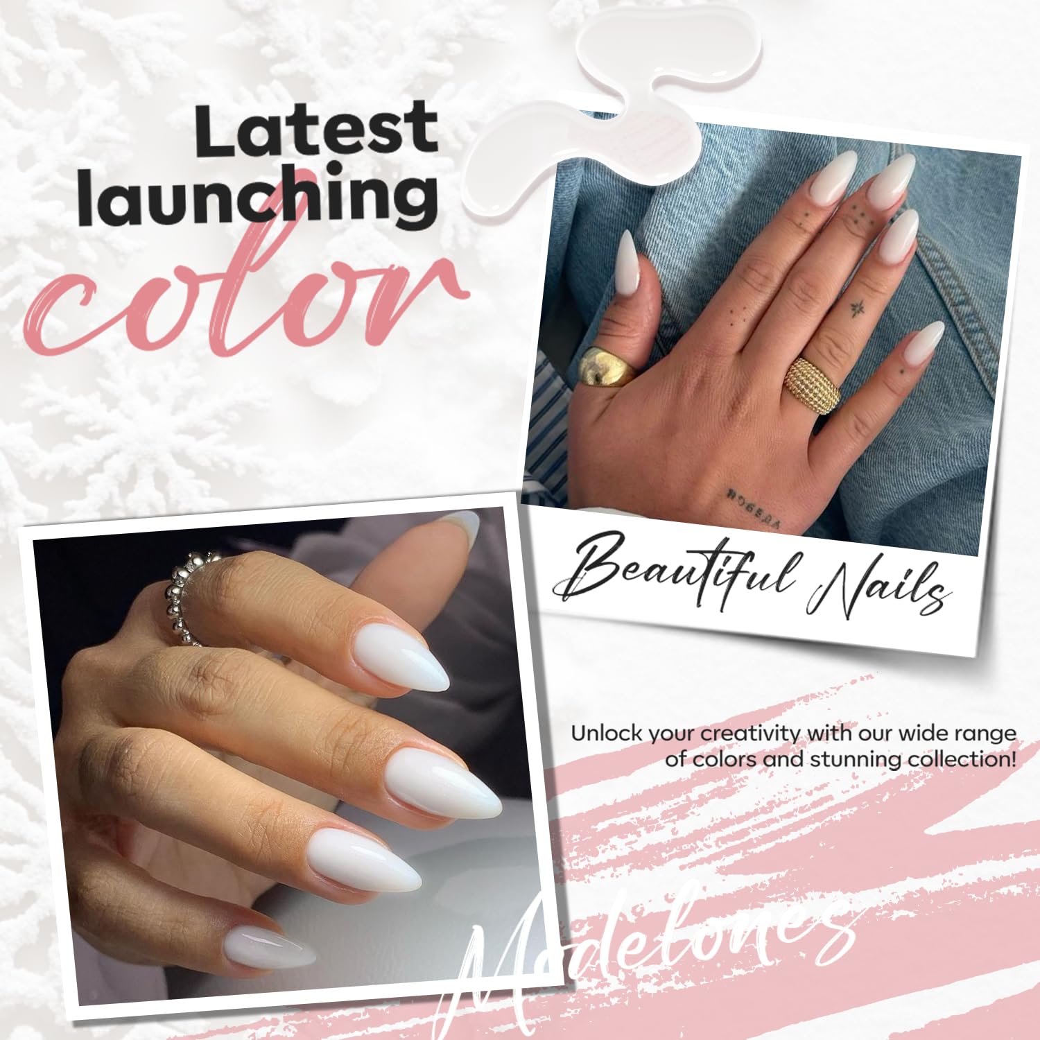 modelones Milky White Nail Polish, 15 ml Jelly Milky White Sheer Clear Nail Polish, Quick Dry Nail Lacquer Strengthener Long Last Nail Art DIY Manicure Gift for Women Girls 0.5 Fl Oz-Velvo Beauty