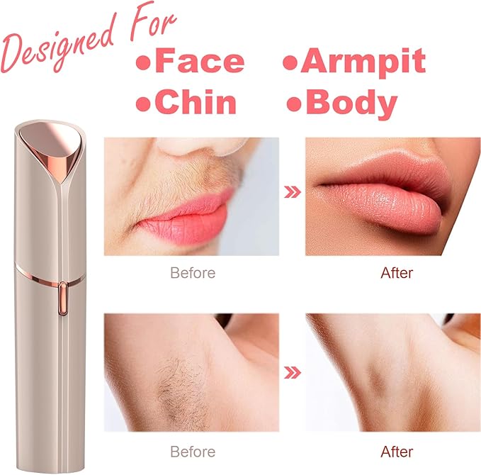 Facial Hair Remover for Women - Removal Shaver for Women - USB Rechargeable Lady Face Razor Trimmer for Face Lips Chin Peach Fuzz Arms Legs and Bikini Line-Velvo Beauty