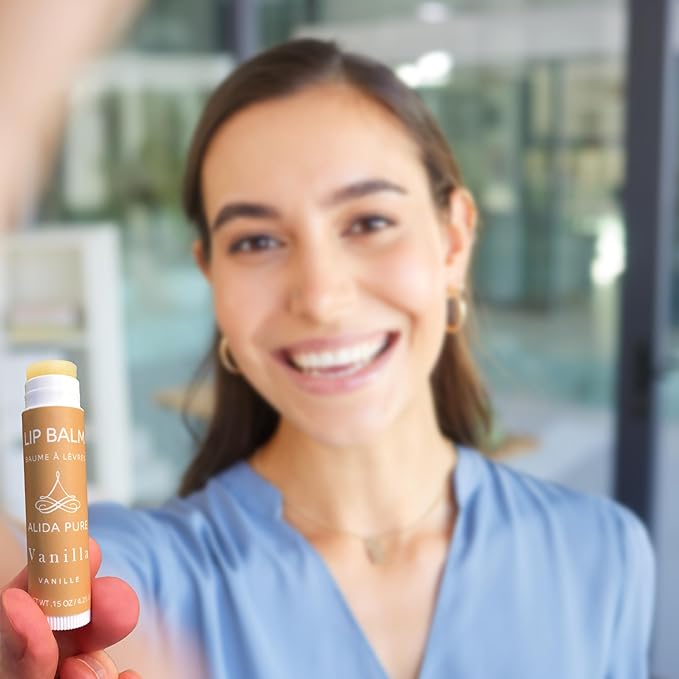 Vanilla Lip Balm Collection, Vegan Lip Balm Set, Beeswax Free, with Avocado Oil, Organic Jojoba Oil, and Vitamin E, Natural Moisturizer for Dry, Chapped Lips, 3 Tube Set-Velvo Beauty