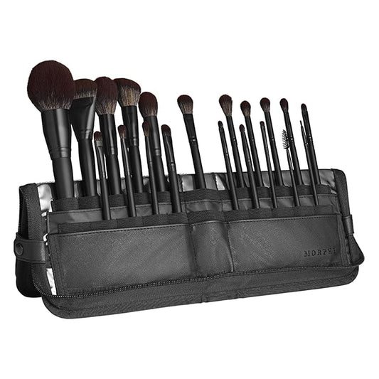 Morphe MUA Life Makeup Brushes - 20 Piece Makeup Brush Set of Eye and Face Brushes - Made with Synthetic Bristles and Includes Carrying Case (20 Count)-Velvo Beauty