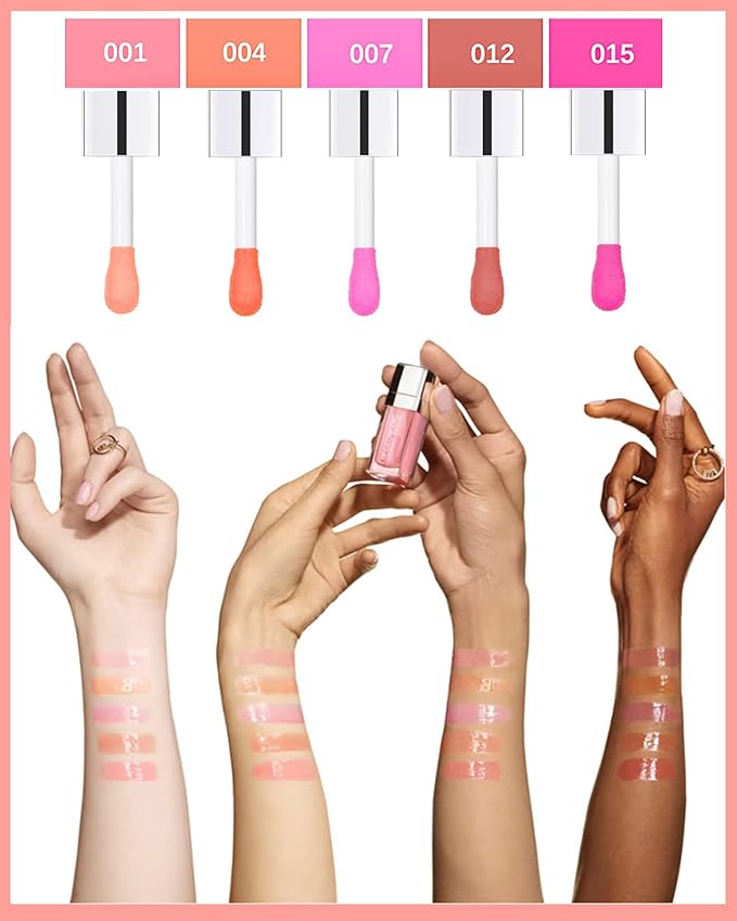 Plumping Lip Glow Oil,Hydrating Tinted Lip Oil Gloss,Glow Reviver Lip Oil,Long Lasting Moisturizing Clear Lip Plumper Oil Tint for Lip Care Dry Lip,Women's Day Makeup Gift for Women (#012 Rosewood)-Velvo Beauty