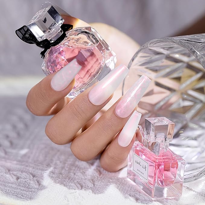 RARJSM Gel Builder Nail Polish Pearl White Red Shimmer Hard Gel in a Bottle Mermaid Shell Glitter Pearlescent Thick Extension Structure Gels for Nails 15ml Soak Off Curing Requires Salon Home Use-Velvo Beauty