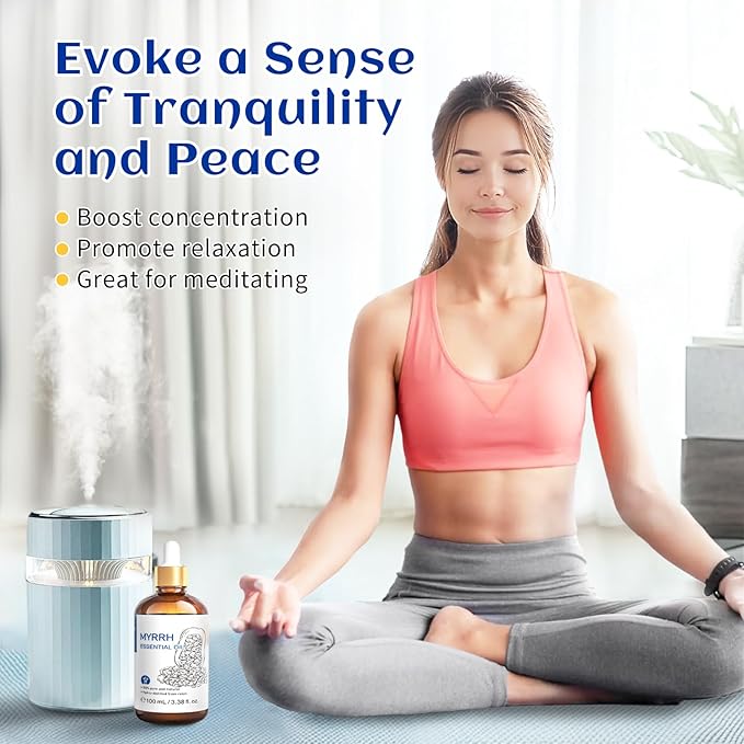 HIQILI 100ML Myrrh Essential Oil for Skin, Diffuser & Candle, 100% Pure and Natural - 3.38 Fl Oz-Velvo Beauty